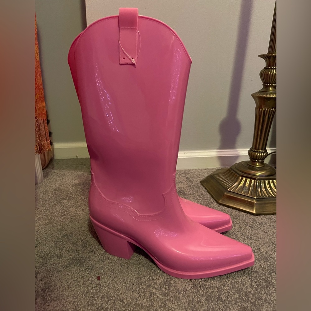 Cowboy boot style rain boots